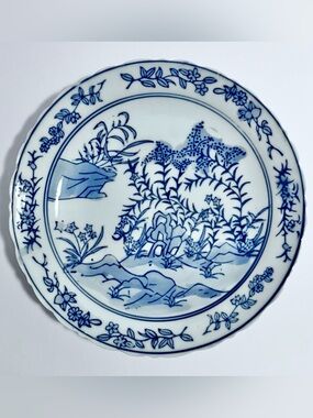 QING DYNASTY Porcelain CHINESE PLATE / Da Ming Jingtai APOCRYPHAL MARK / Rare